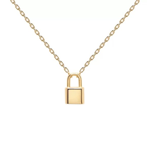 PD PAOLA LOCK GOLD NECKLACE 18kt Gold-Plated BRAND NEW - Picture 2 of 2